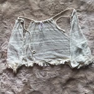 Sleeveless mesh crop top